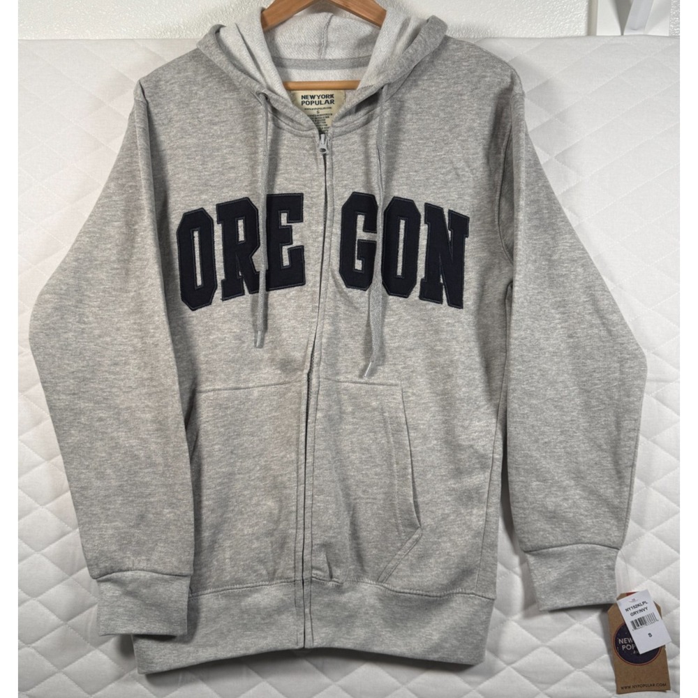 New York Popular Oregon Zip Up Hoodie Womens Small Grey NWT